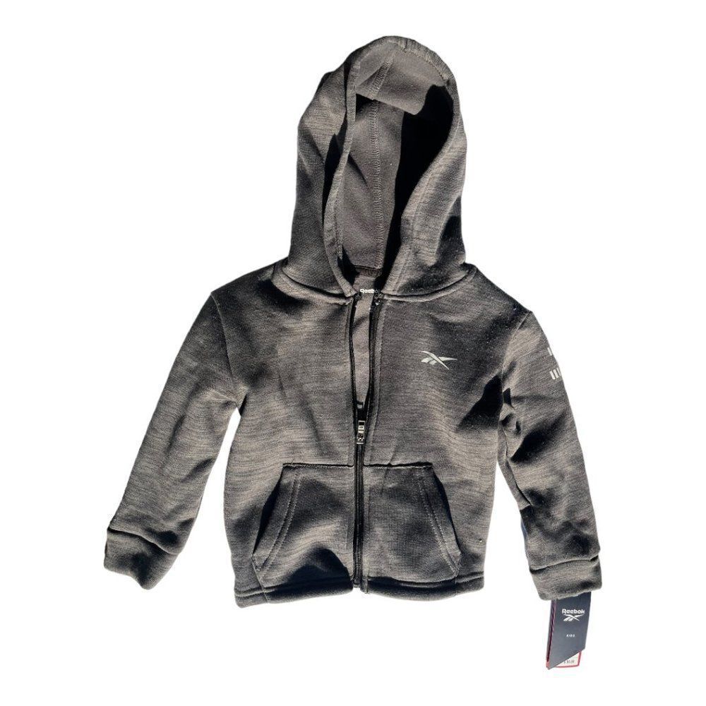 Reebok Boys Gray Hoodie Zip Jacket Size 3T NWT